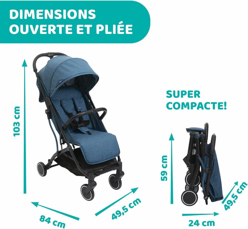 Chicco Trolleyme Stroller 0m-3y, Calypso Blue - Image 4